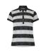 Womens/ladies Bordered Stripes Polo Shirt Black White Puma-1