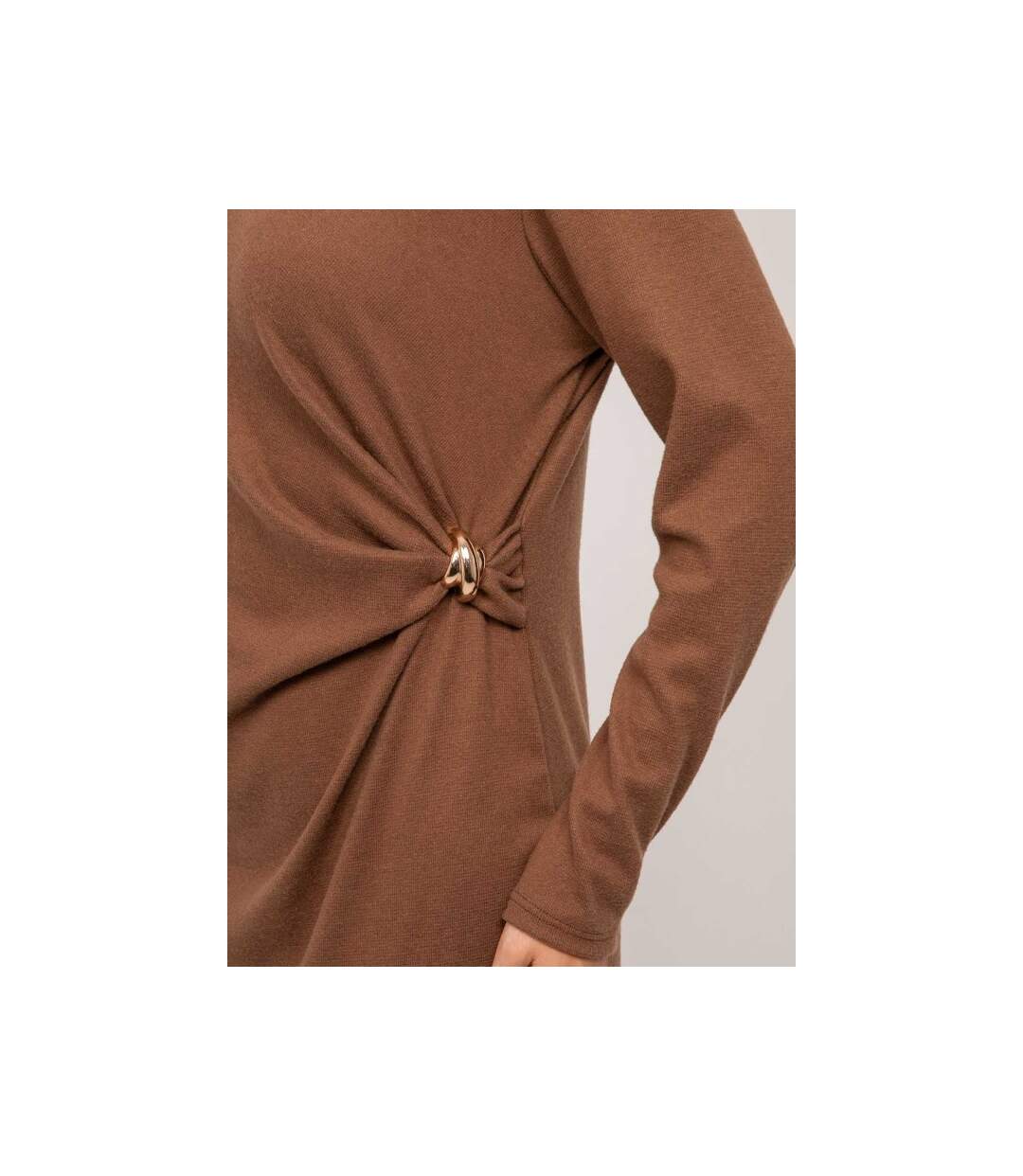 Robe longue maille douce drapé ILARISSE - Dona X Lisa-3