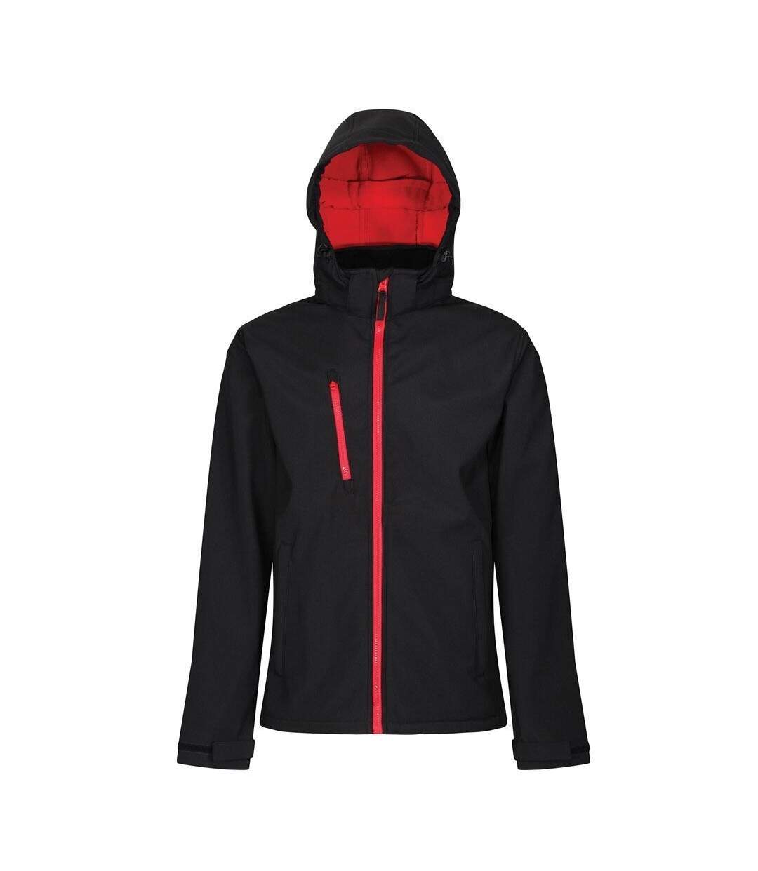 Regatta Mens Venturer Three Layer Soft Shell Jacket (Black/Red)