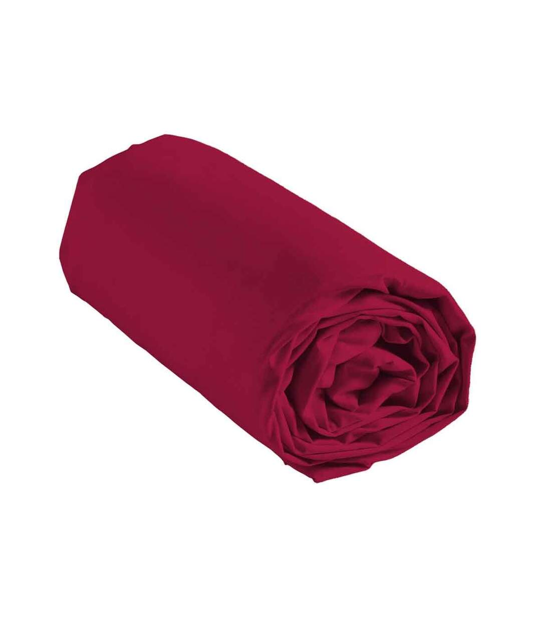 Drap Housse en Coton Biolina 180x200cm Bordeaux-3