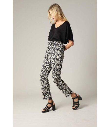 Pantalon femme en viscose ethnique avec taille élastiquée MANOLA