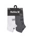Pack Of 6  Mens Low Cut Ankle Socks  White Black Hurley-2