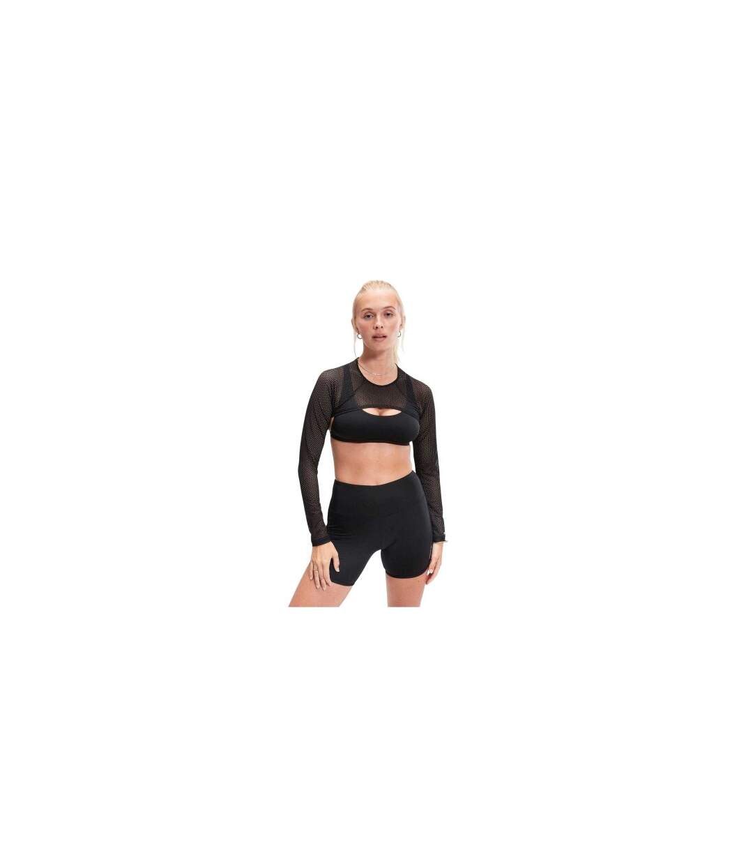Womens/ladies Mesh Performance Crop Top Multicoloured Speedo-1