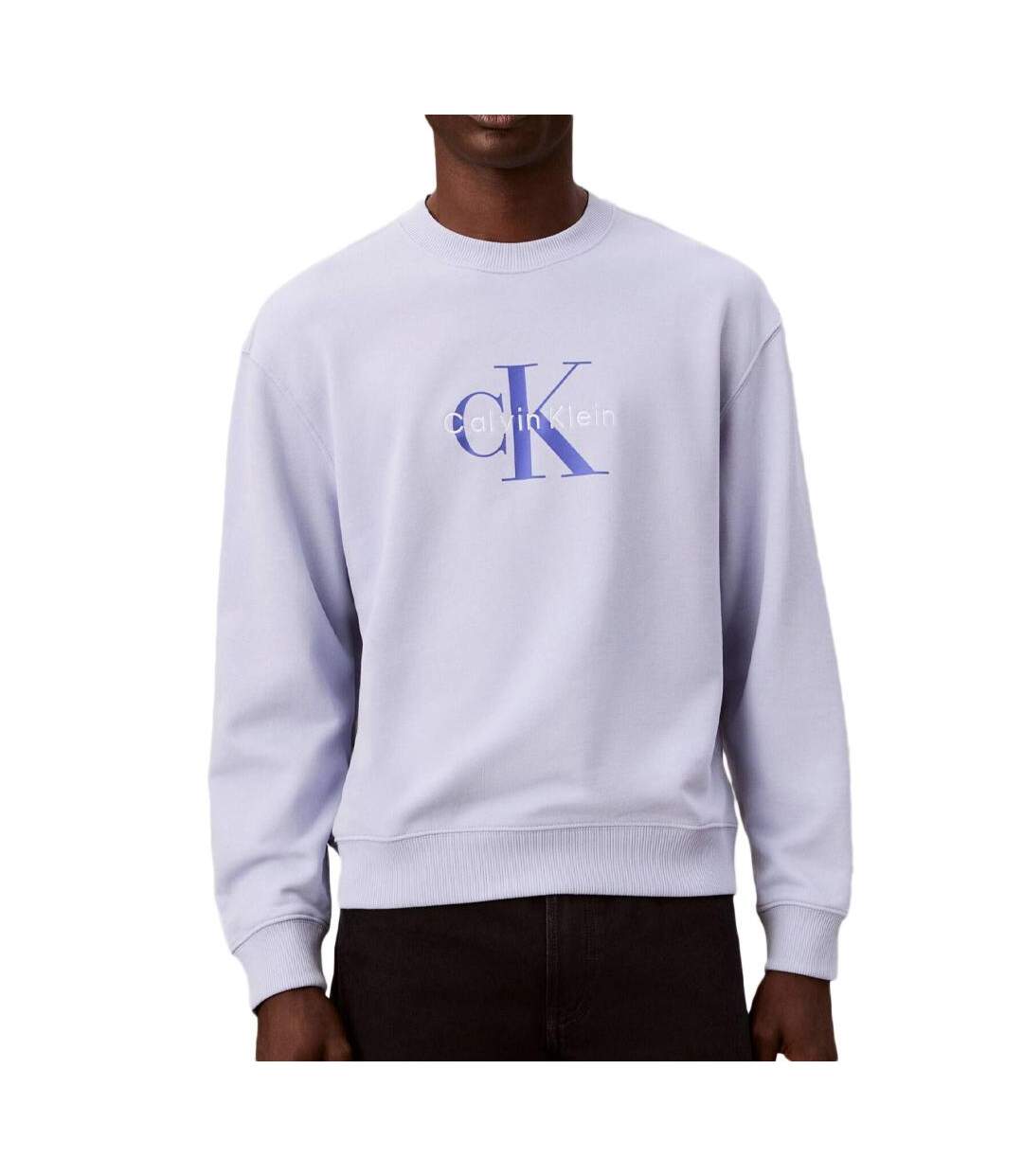 Sweat bleu homme calvin klein jeans 350terry mono-1