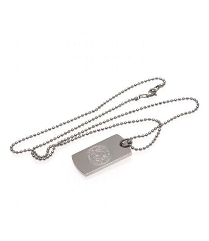 Leicester City FC Engraved Dog Tag And Chain (Silver) (One Size) - UTTA7637