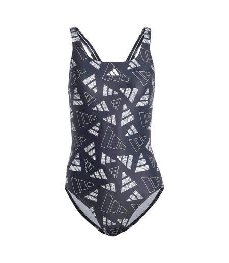Womens/ladies Bar Logo One Piece Swimsuit Black Adidas
