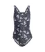 Womens/ladies Bar Logo One Piece Swimsuit Black Adidas-2
