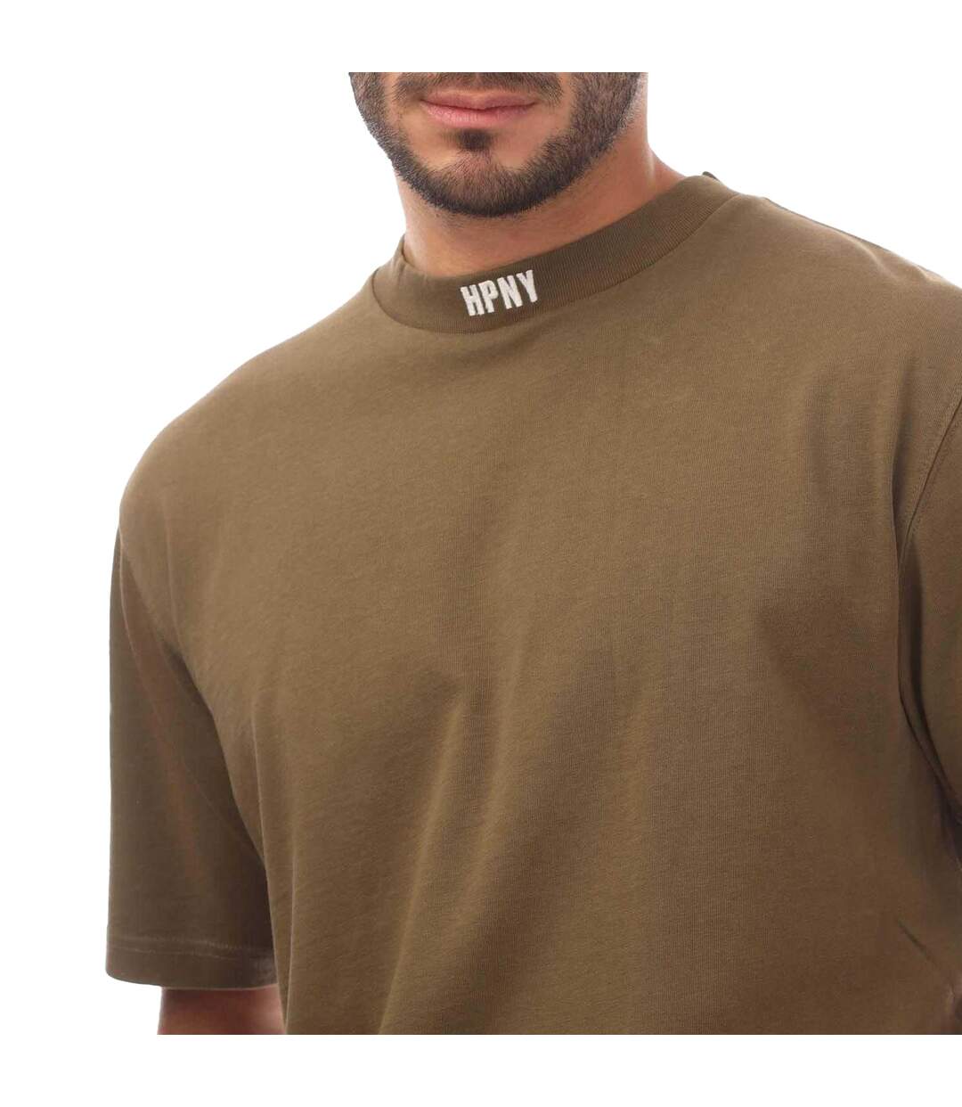 Womens/ladies Hpny Embroidered T-shirt Olive Heron Preston-3