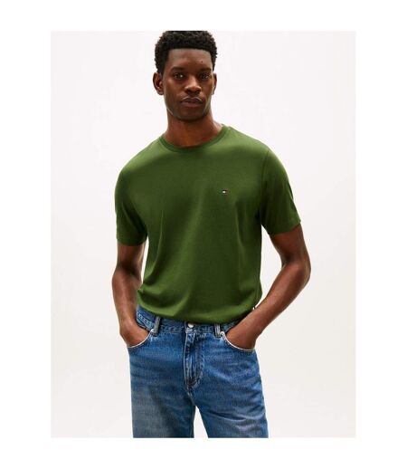 Mens Embroidered Logo Crew Neck T-shirt Deep Pine Tommy Hilfiger