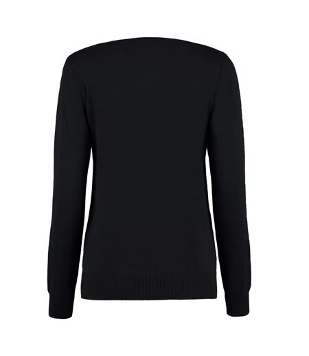 Kustom Kit Womens/Ladies Arundel V Neck Long-Sleeved Sweater Top (Black) - UTRW9776