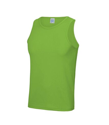 Just Cool Mens Sports Gym Plain Tank/Vest Top (Lime Green)