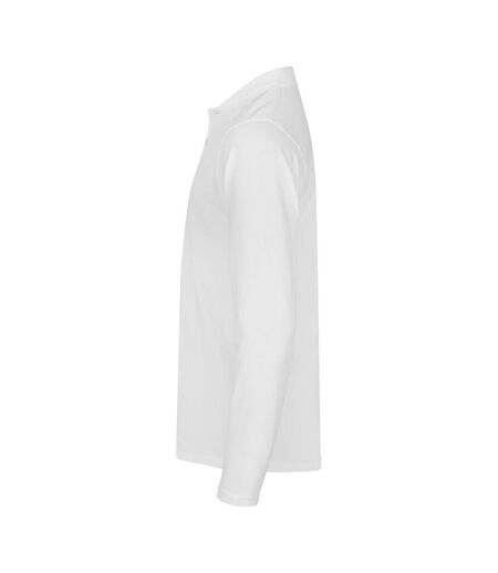 Polo Manches Longues Premium Homme Blanc Clique
