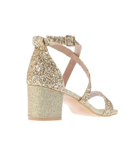 Sandales Style Lanières Femme Jaune Or Where´s That From