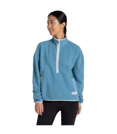 Womens/ladies Co2 Renu Technology Half Zip Fleece Top Light Denim Craghoppers