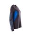 Womens/ladies Accelerate Long-sleeved T-shirt Dark Navy Azure Blue Mascot-3