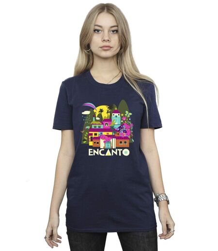 Disney Womens/Ladies Encanto Many Houses Cotton Boyfriend T-Shirt (Bleu marine) - UTBI22324