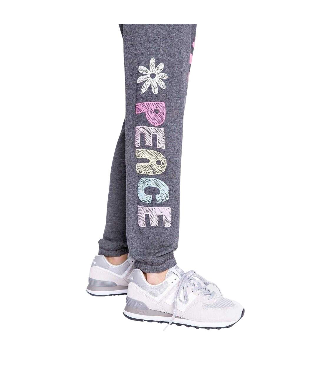 Womens/ladies Rainbow Heart Jogging Bottoms Anthrazit PJ Salvage-4