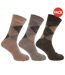 Mens Traditional Argyle Pattern Lambs Wool Blend Socks With Lycra (Pack Of 3) (Shades of Brown) - UTMB275