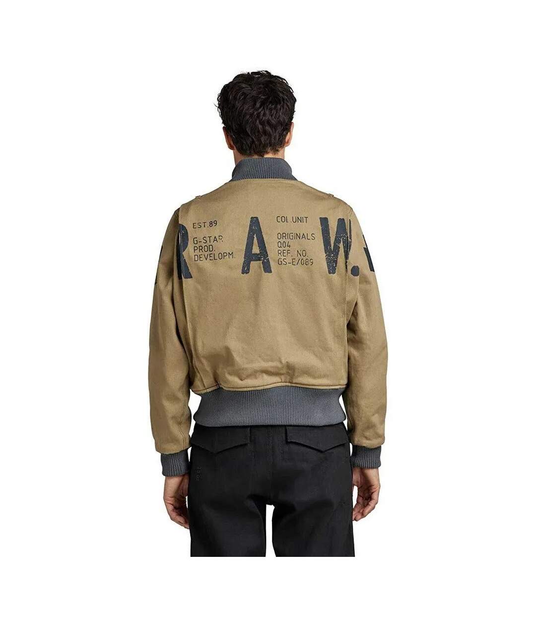 Mens Logo Loose Fit Bomber Jacket Khaki G-Star-3