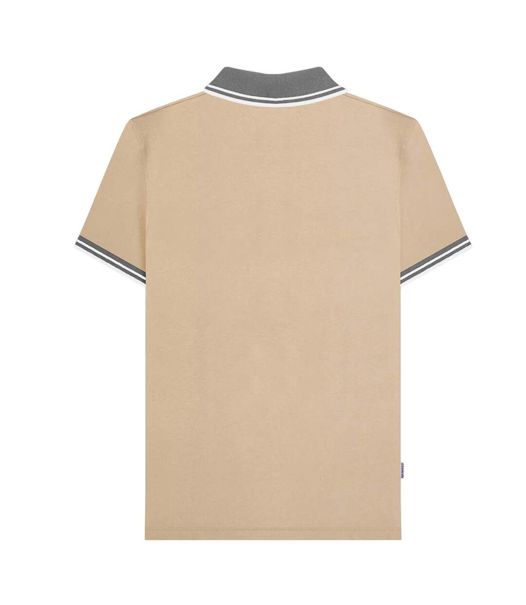 Polo Motif/style Rayure Contrastée Sur Bord Homme Beige Gris Gris Lambretta-3