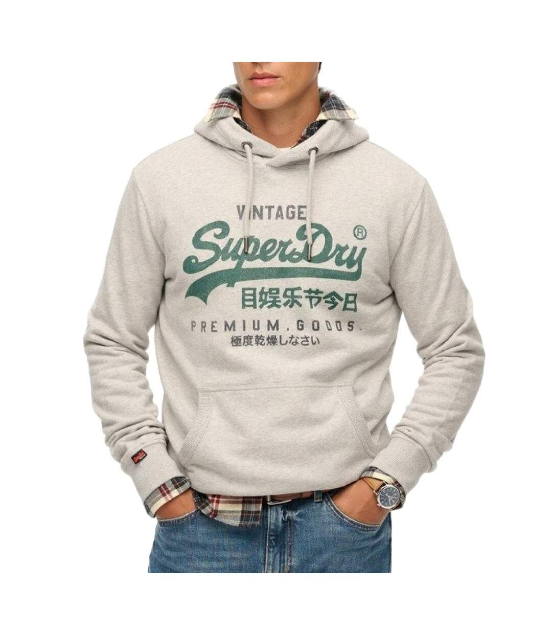 Sweat à capuche gris homme superdry duo classic-1