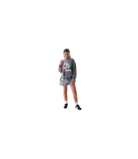 Womens/ladies Puff Print Sweat Shorts Grey Daisy Street