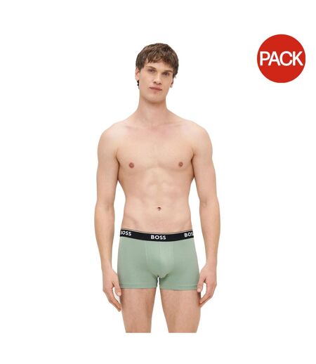Lot De 3  Boxers Motif/style Logo Bodywear Homme Noir Gris Vert Boss