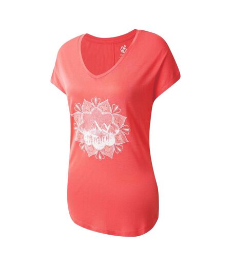 T-shirt Motif/style Fleurs Serene Femme Pêche Foncée Dare 2B