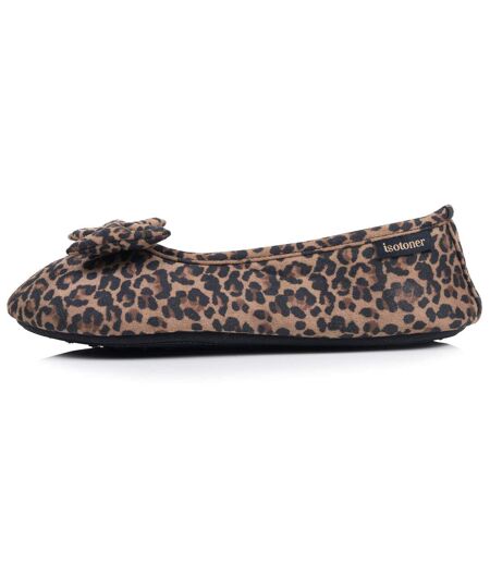 Isotoner Chaussons Ballerines femme suédine, semelle souple, mousse à mémoire forme