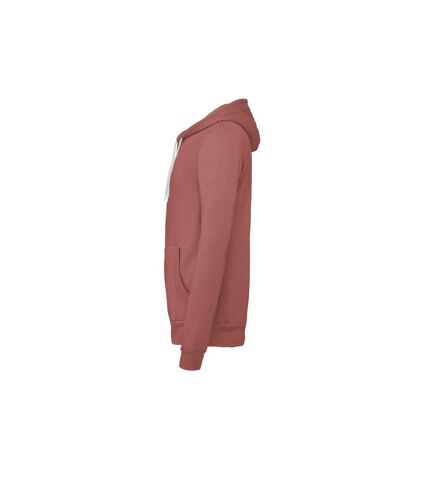 Unisex adult fleece full zip hoodie mauve Bella + Canvas