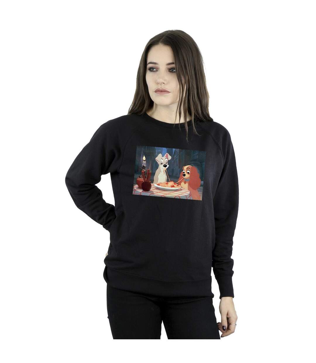 Disney - Sweat LADY AND THE TRAMP SPAGHETTI PHOTO - Femme (Noir) - UTBI23203-2