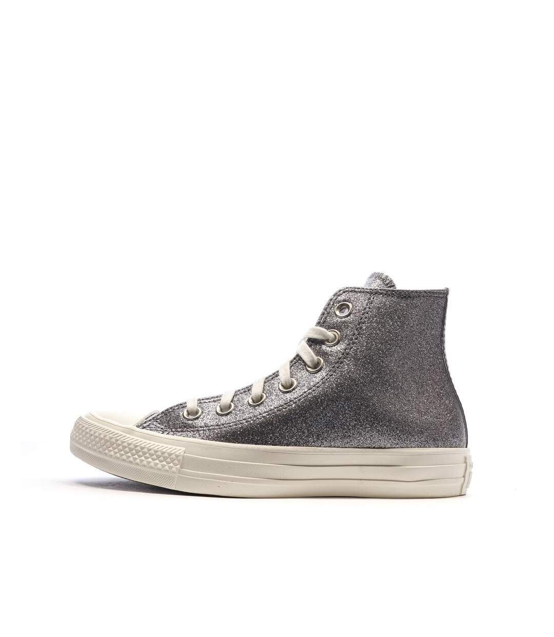 Baskets grises à paillettes femme converse chuck taylor all star-2