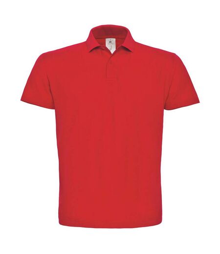 Mens id.001 cotton polo shirt red B&C