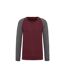Kariban Mens Two-Tone Sweatshirt (Wine Heather/Gray Heather) - UTRW7463