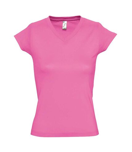SOLs Womens/Ladies Moon V Neck Short Sleeve T-Shirt (Orchid Pink)
