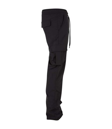 Mens Nylon Straight Leg Cargo Trousers Black Urban Classics