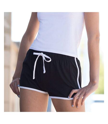 Short de sport rétro femme noir/blanc Skinni Fit