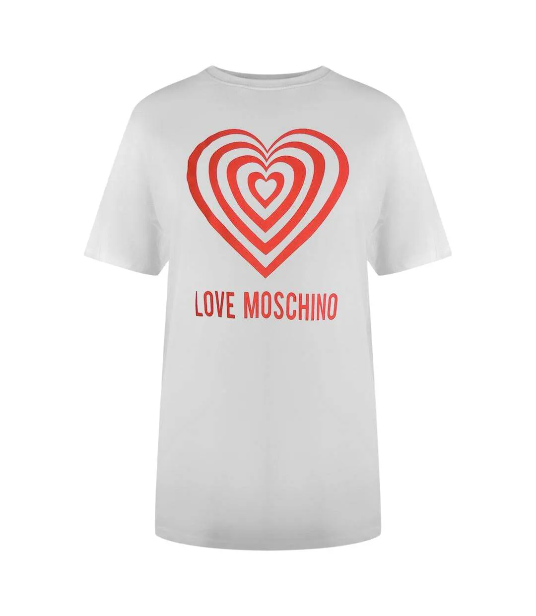 Womens/ladies Hypno Heart T-shirt White Love Moschino-1