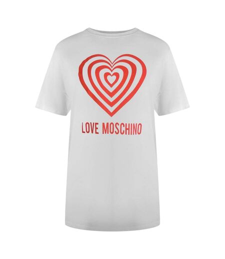 Womens/ladies Hypno Heart T-shirt White Love Moschino