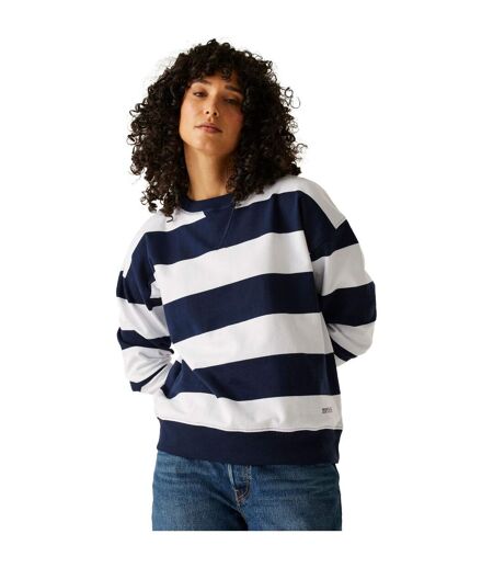 Pull Motif/style À Rayures Avika Femme Bleu Marine Blanc Regatta