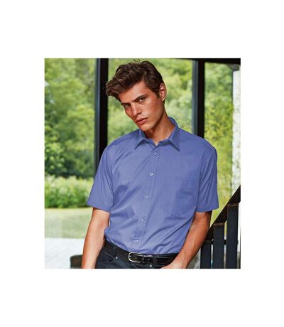 Chemise À Manches Courtes Homme Bleu Moyen Premier