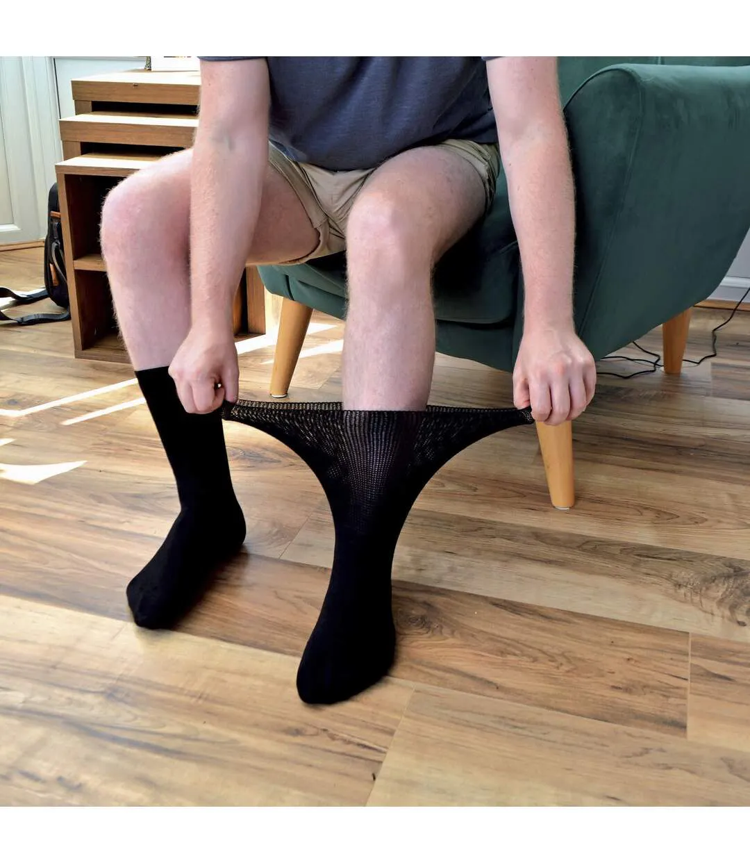 Dr.Socks - Bambou Extra Large Chaussettes Diabetique Œdème Homme pour et Femme-4