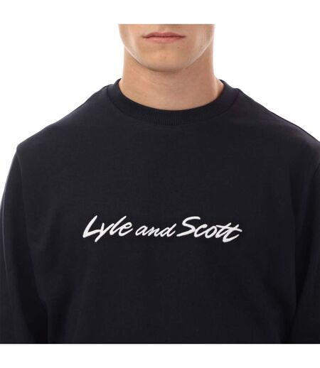 Sweat Style Texte Homme Bleu Marine Blanc Lyle & Scott
