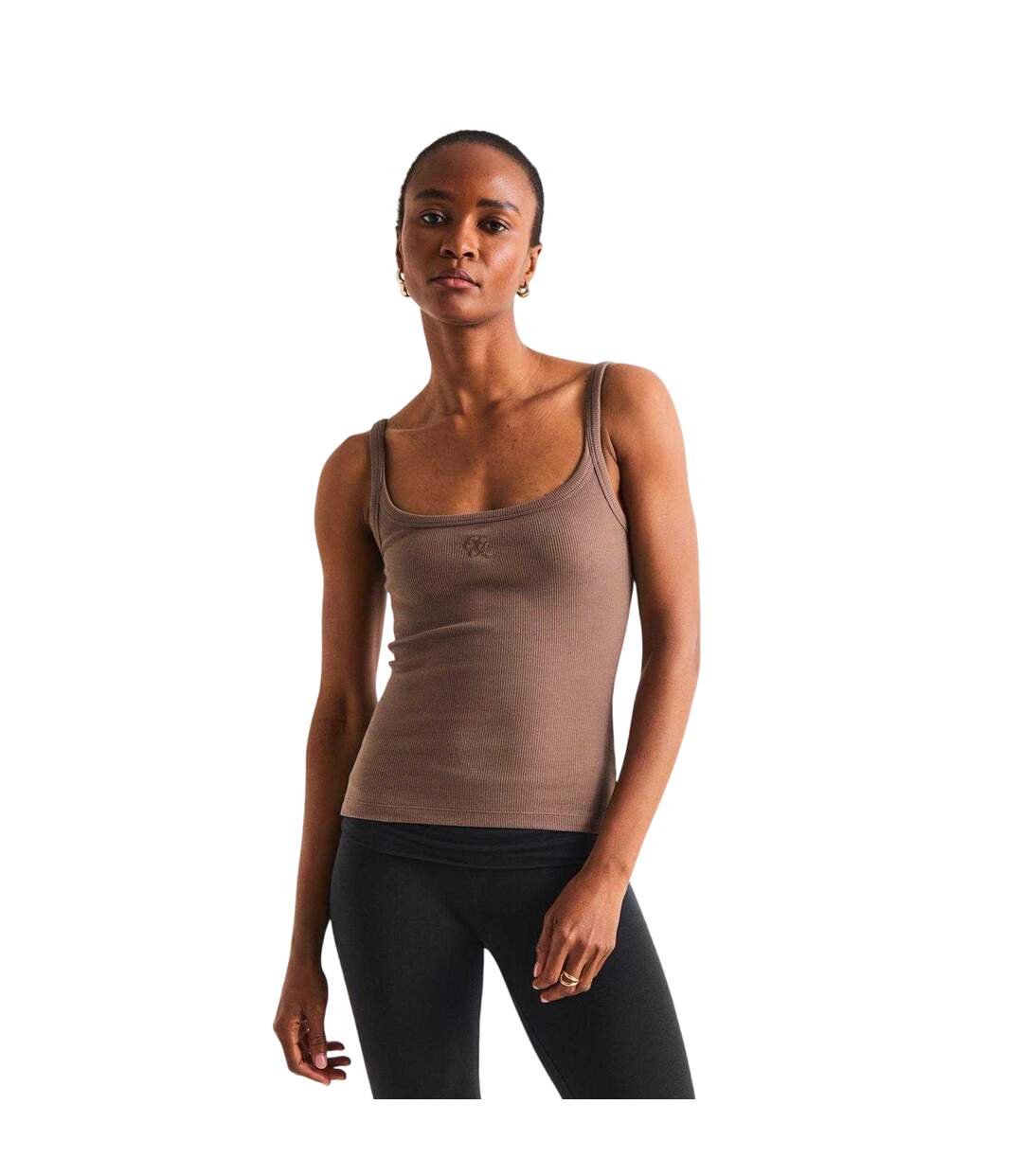 Womens/ladies Scoop Neck Tank Top Brown 4th And Reckless-1