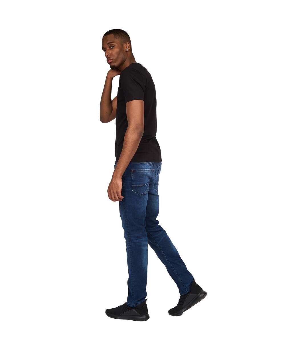 Jean Svelte Homme Bleu Foncé Délavé Crosshatch-1