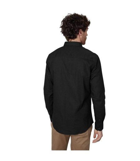 Mens Regular Button-down Shirt Black Threadbare