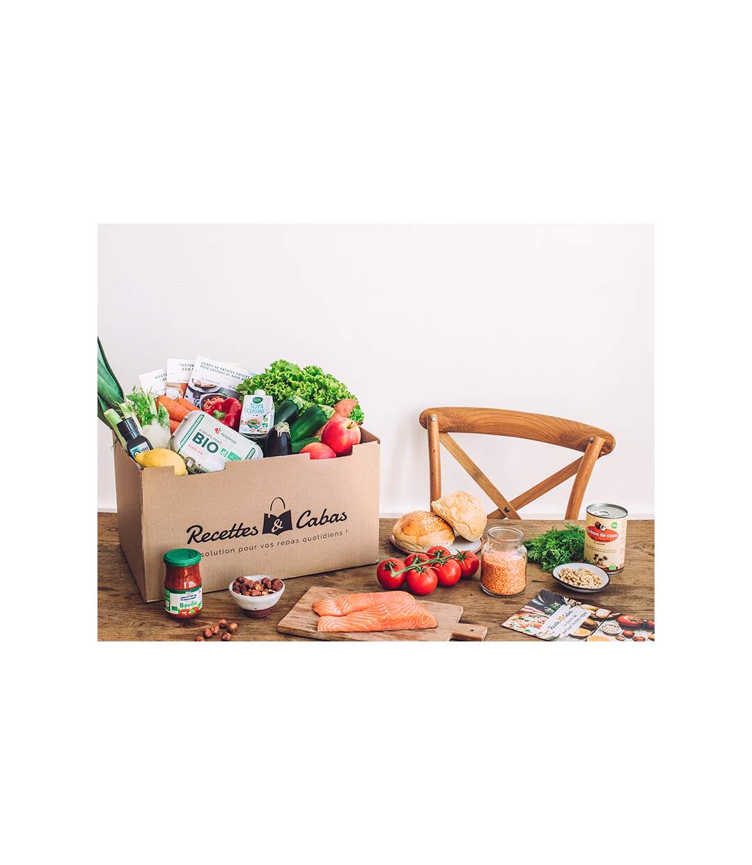 Panier à cuisiner Recettes et Cabas pour 2 personnes avec 3 délicieuses recettes - SMARTBOX - Coffret Cadeau Gastronomie-2