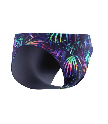 Mens Beachstar Tropical Leaves Briefs Navy Blue Speedo