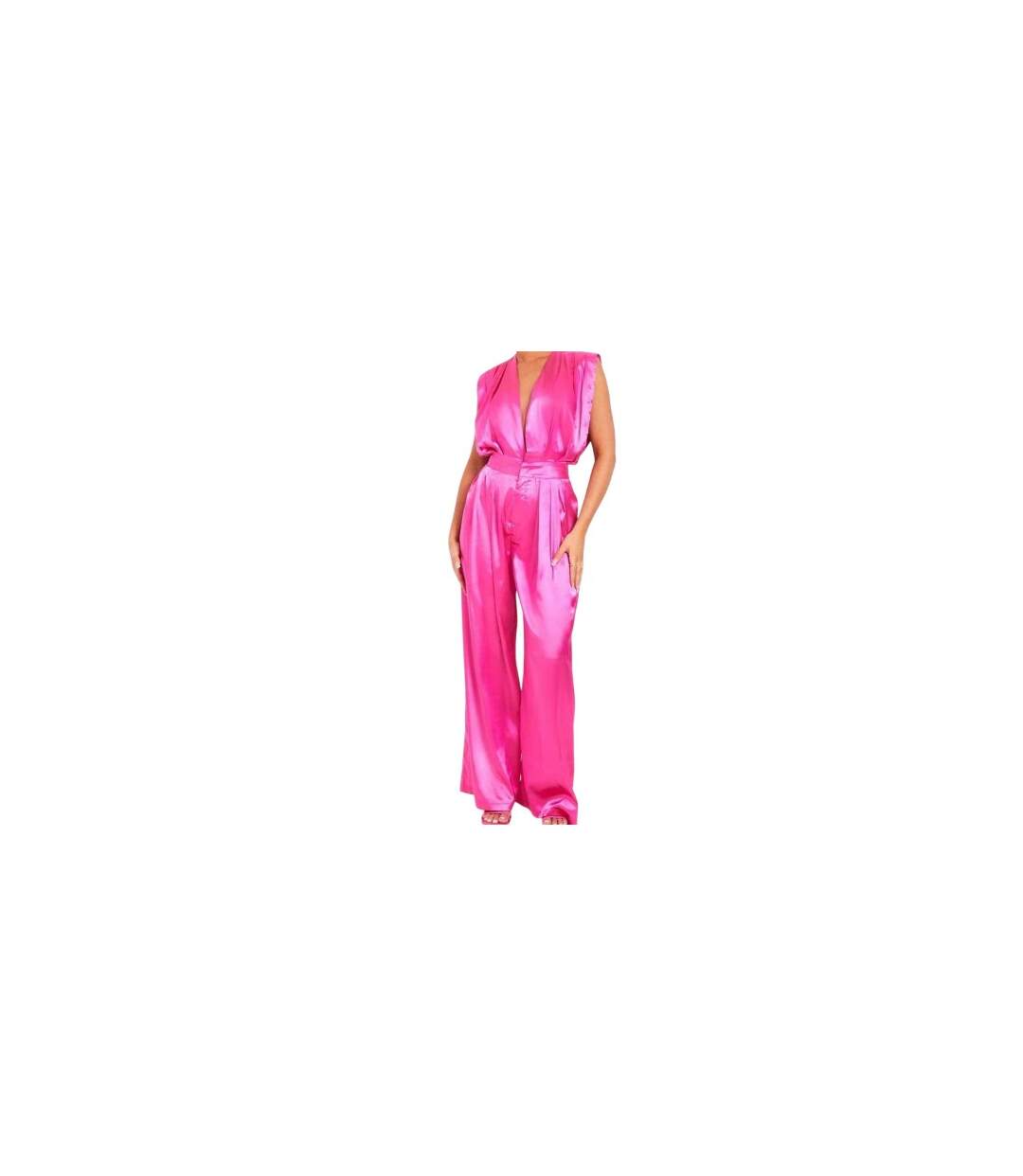 Combinaison Sans Manches Femme Rose Missy Empire-1