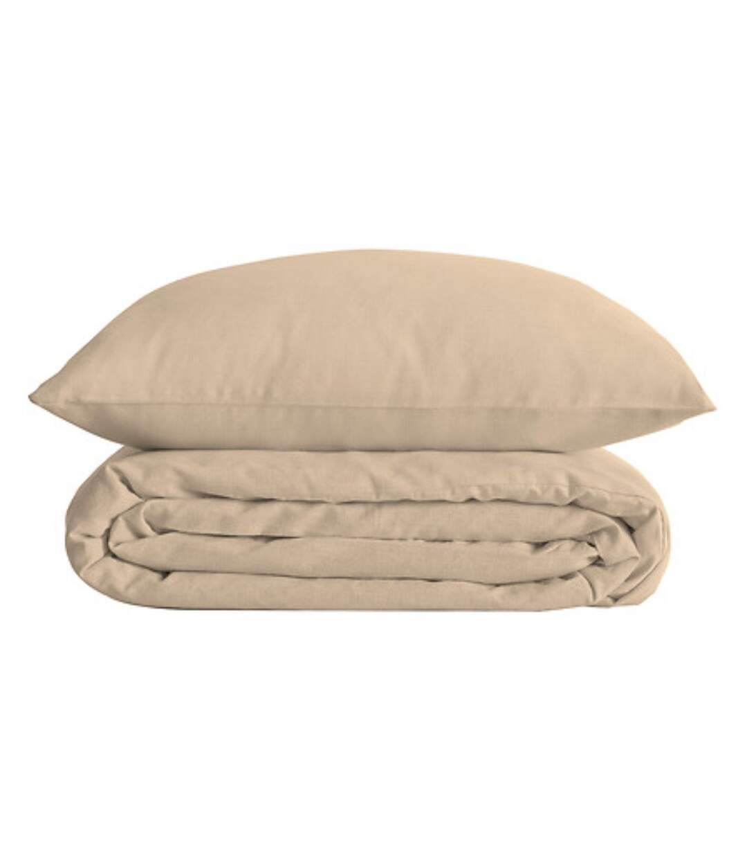 Parure de Lit 3 Pièces Percale 240x220cm Beige Lin-4